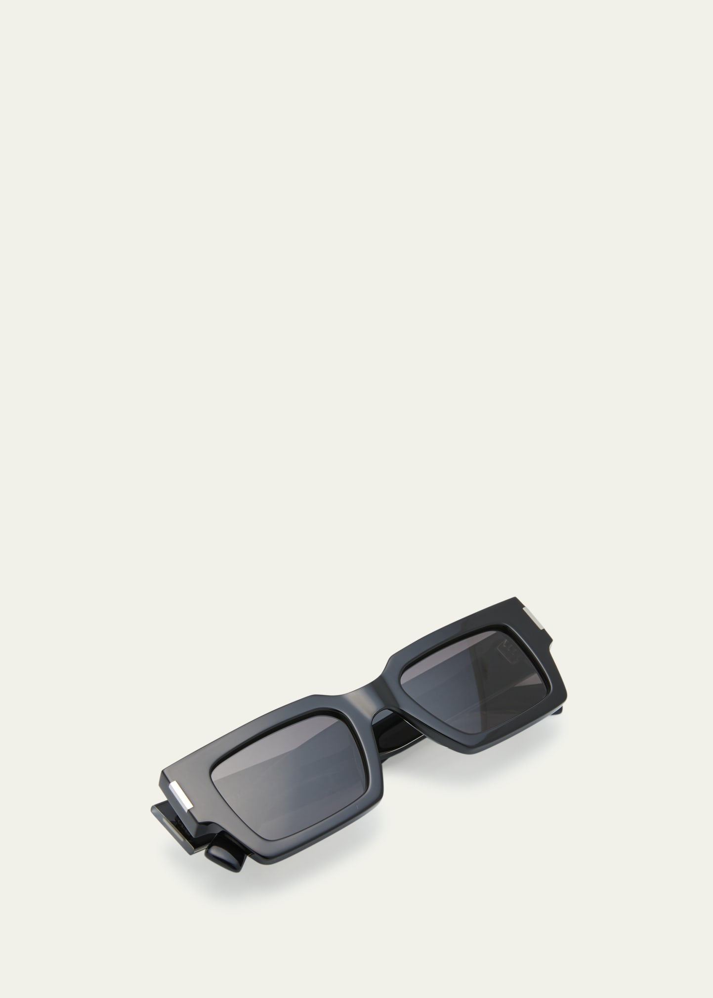 Men's Rectangle Acetate Sunglasses with Logo - 5