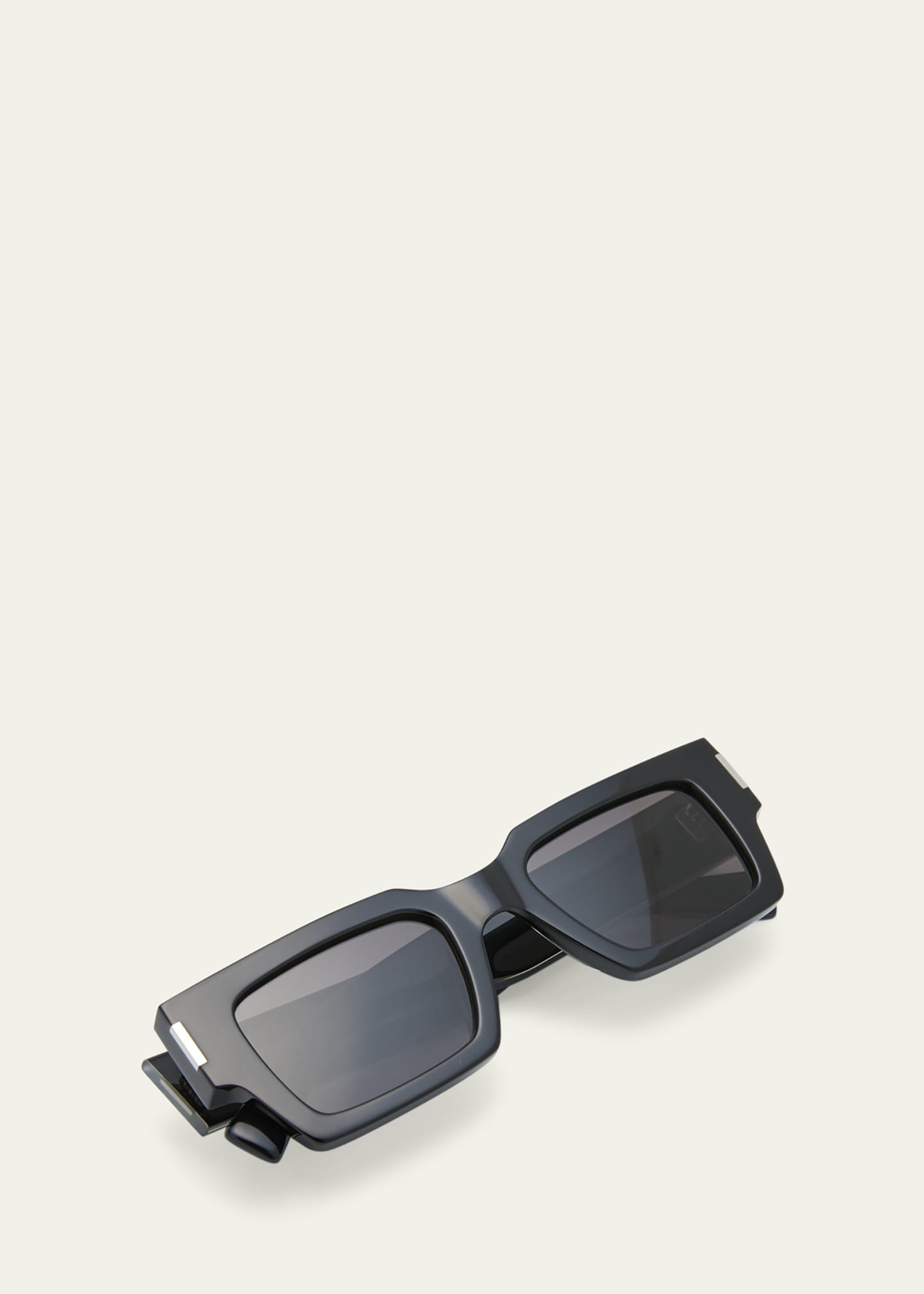 Men's Rectangle Acetate Sunglasses with Logo - 5