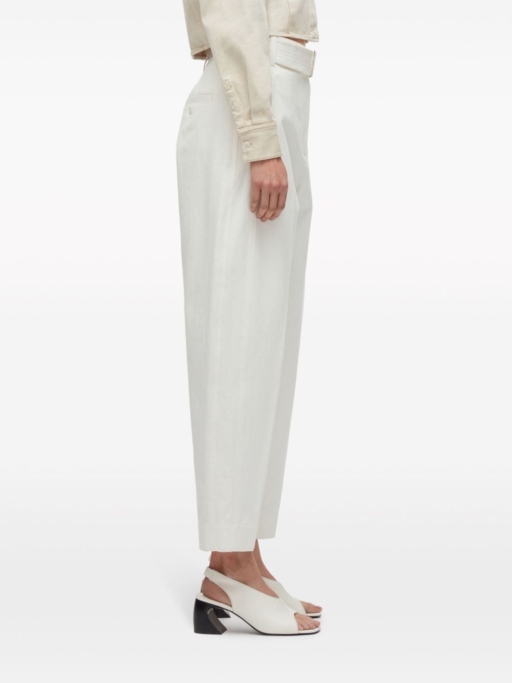 belted tapered trousers - 4
