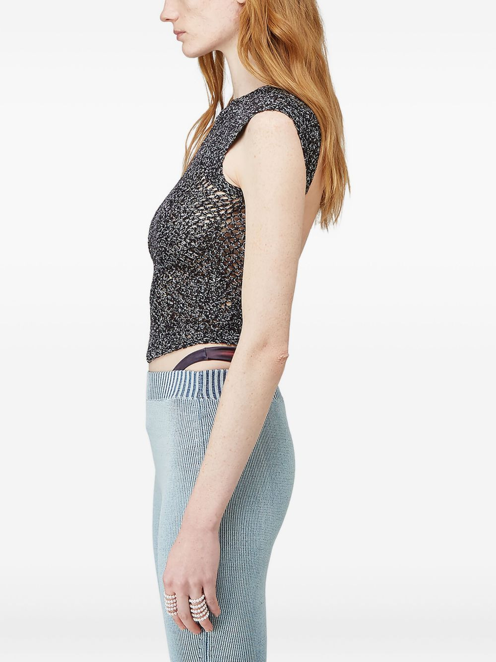 open-back knitted tank top - 4