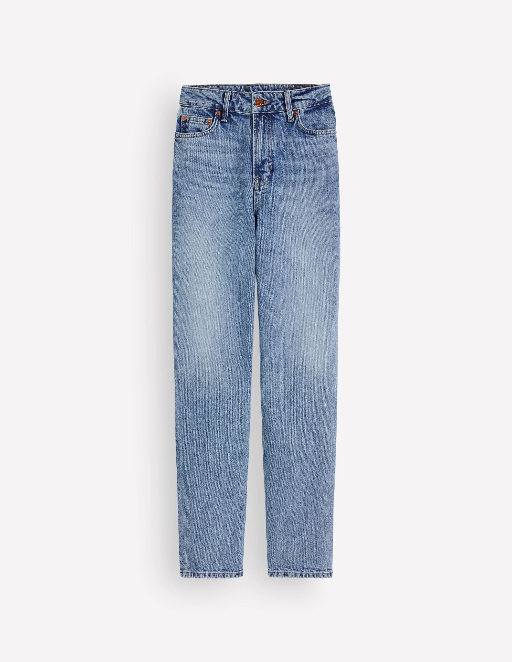 High Rise Straight Jeans-Light Vintage - 1
