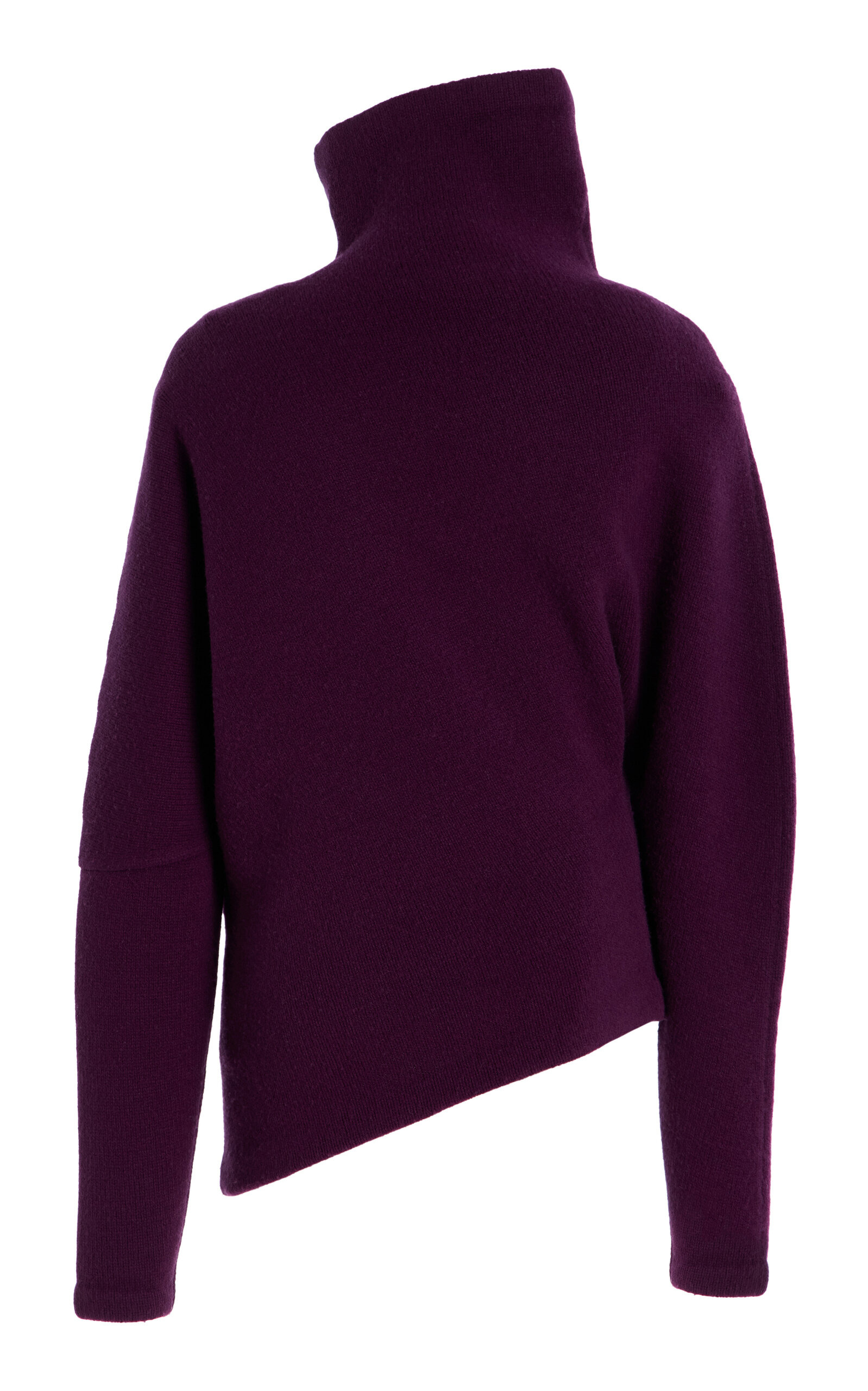 Asymmetric Turtleneck Wool Sweater purple - 3