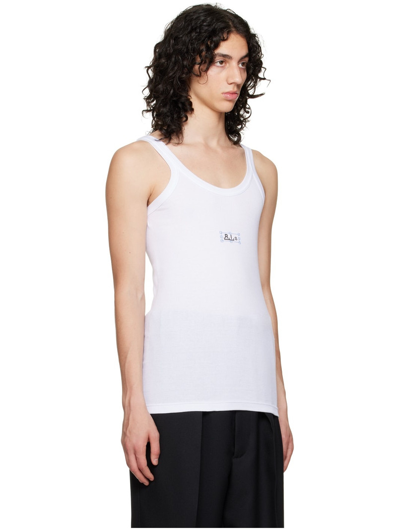 RANDOM IDENTITIES White Printed Tank Top outlook