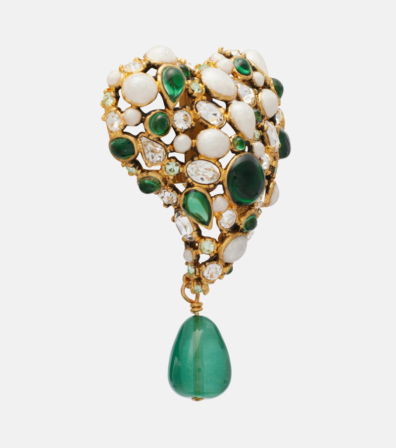 SAINT LAURENT Embellished clip-on earrings outlook