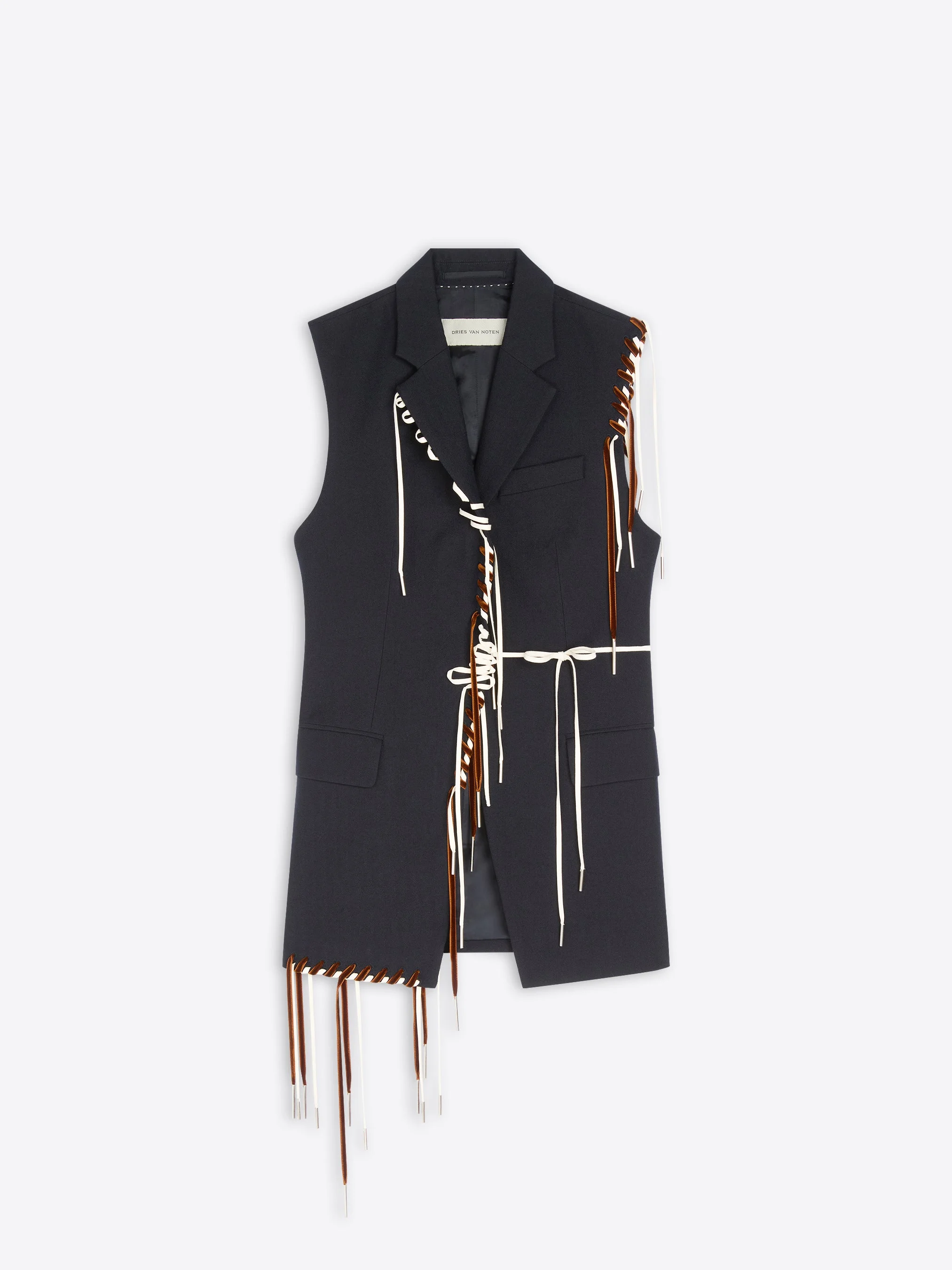 EMBELLISHED SLEEVELESS BLAZER - 1