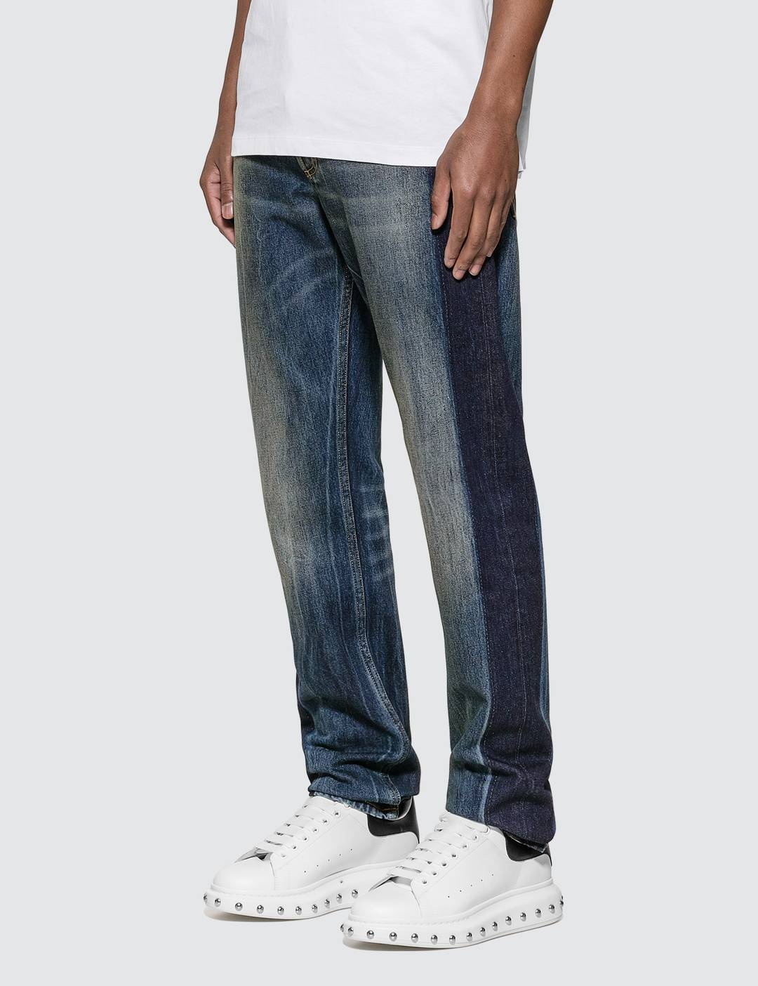 Side Tape Straight Leg Jeans - 2