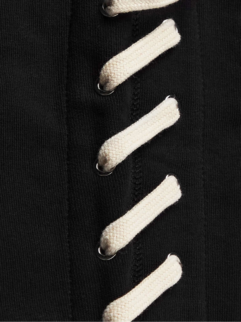Lace-Detailed Organic Cottton-Jersey Sweatpants 3
