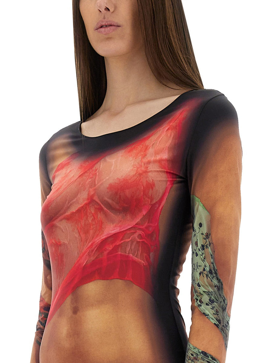Marine Serre Women Long Dress "Statues" - 4