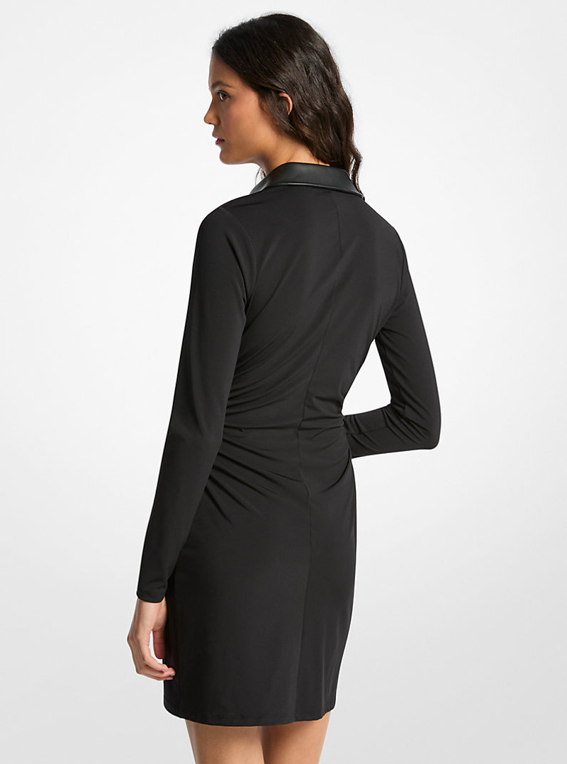 MICHAEL KORS Ruched Stretch Matte Jersey Snap Mini Dress outlook
