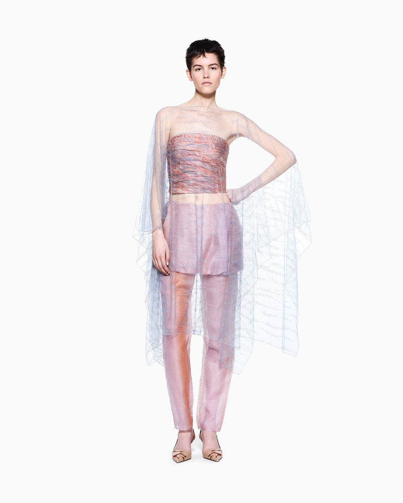 GIORGIO ARMANI EMBROIDERED TULLE CAPE outlook