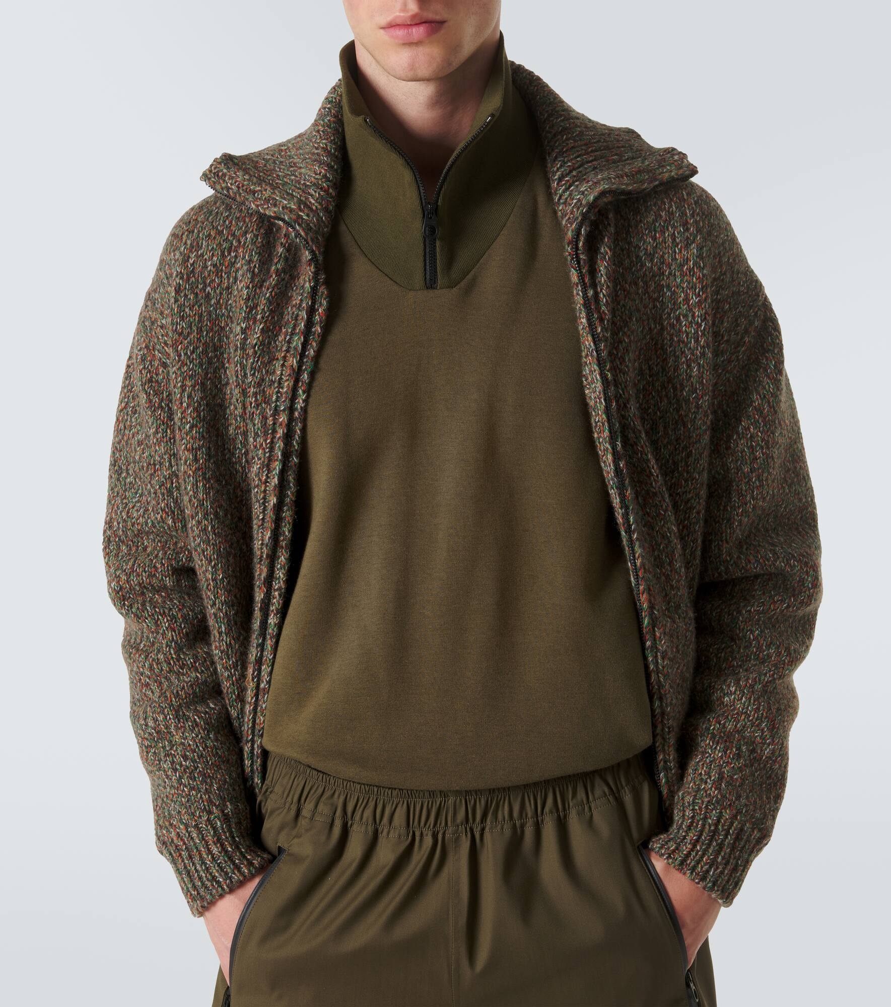 Cotton and cashmere half-zip sweater - 5