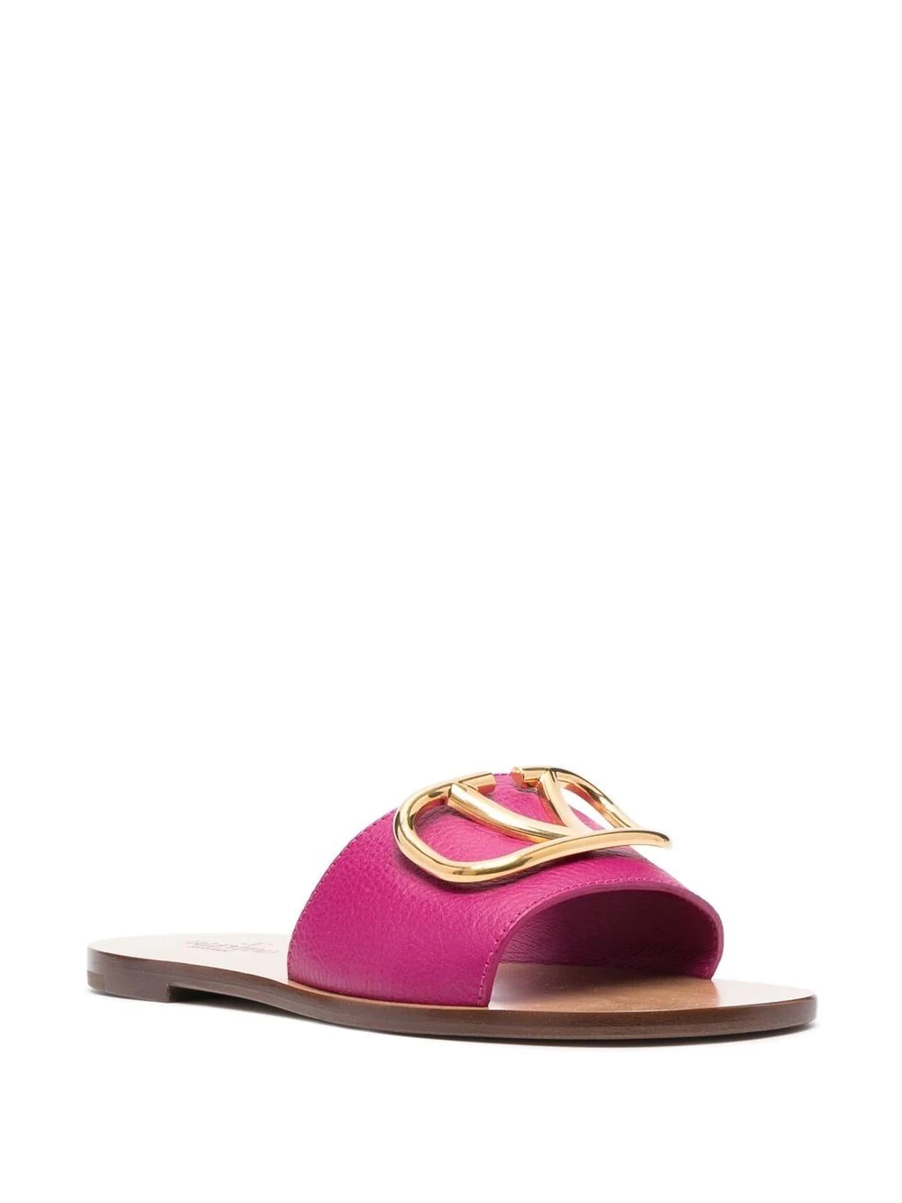 logo-plaque leather sandals - 2