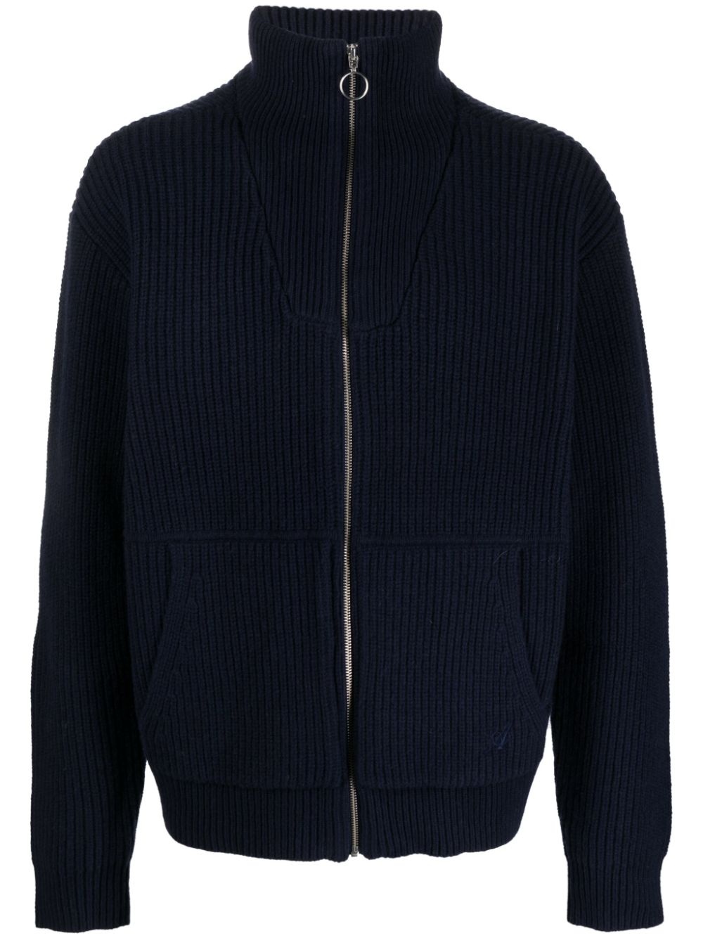 zip-up wool cardigan - 1