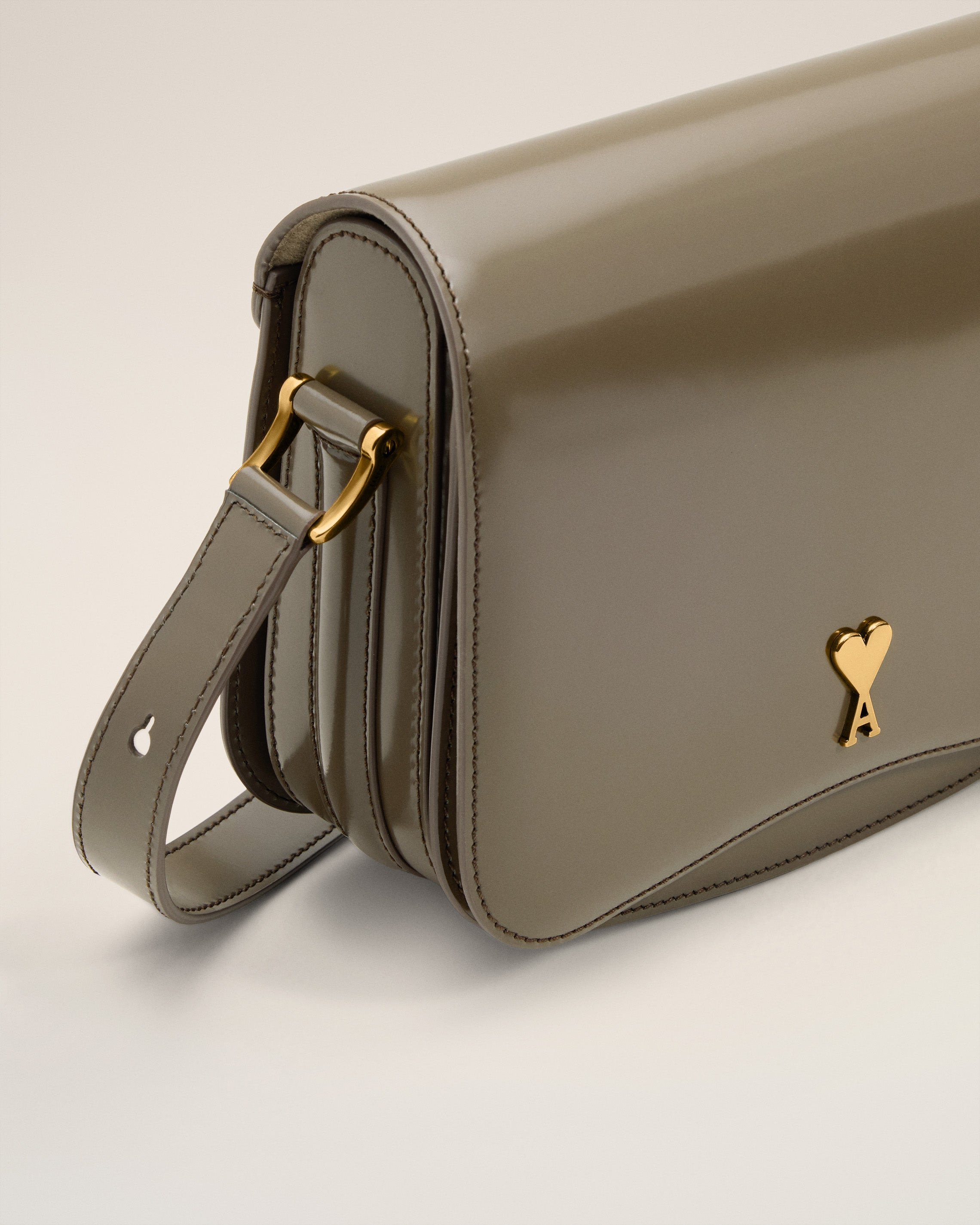 GREY GLAZED LEATHER PARIS PARIS BAG - 5