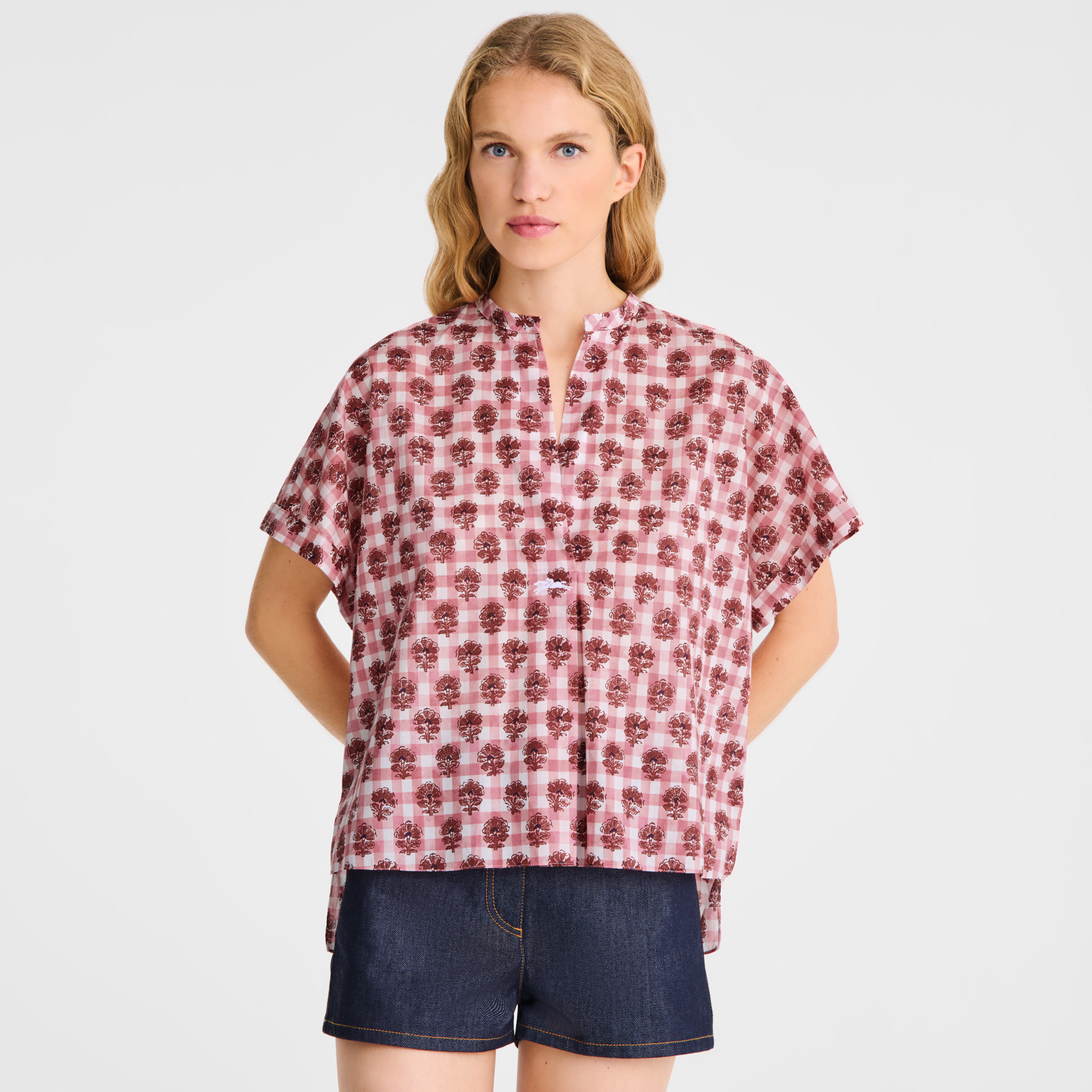 Blouse Blush - Vichy print veil - 4