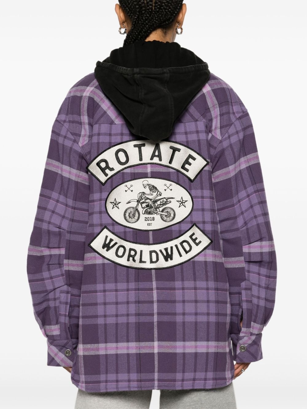 hooded flannel shirt jacket - 4