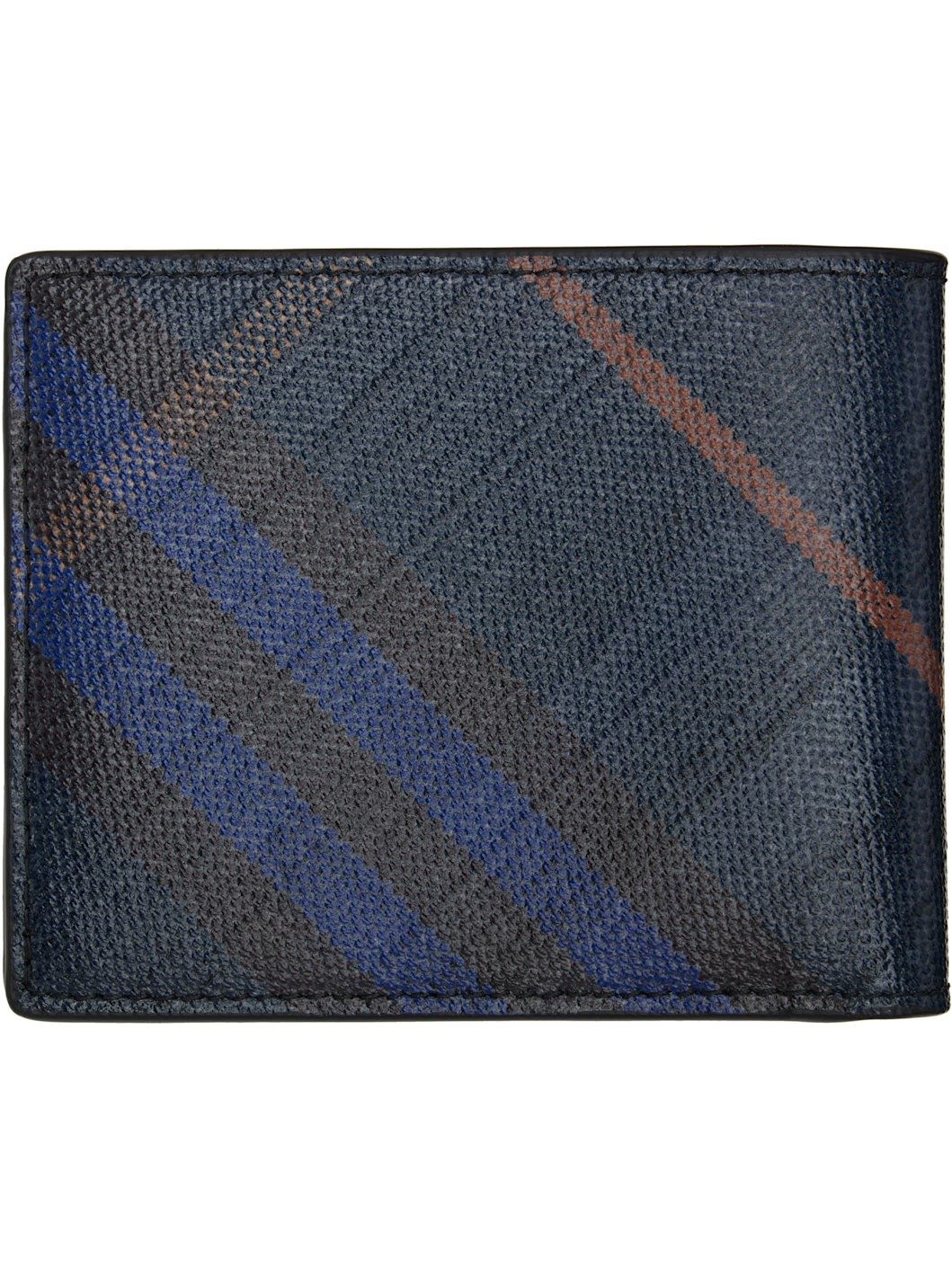 Navy Check Bifold Wallet - 2