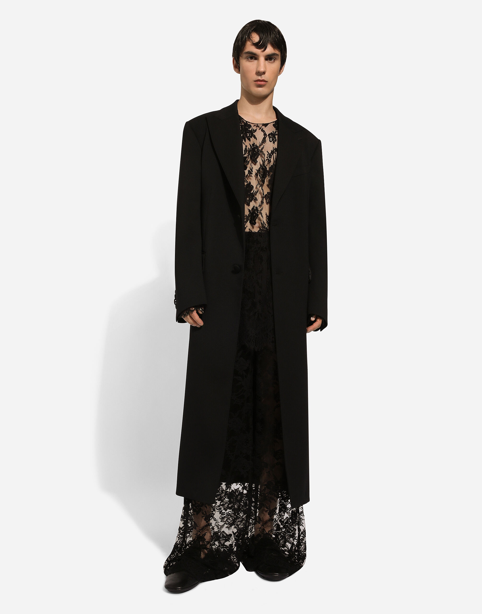 Single-breasted double-face stretch wool coat - 5