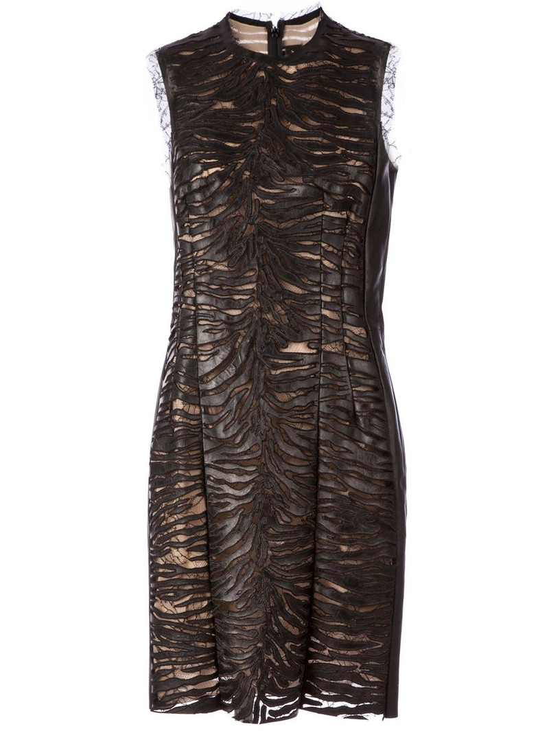 lace panel lambskin dress 1