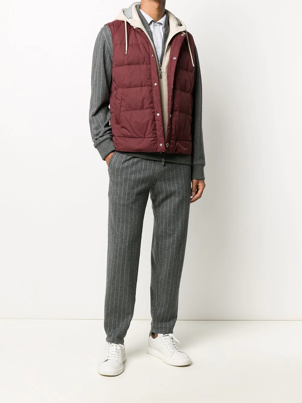 pinstripe knitted bomber jacket - 2