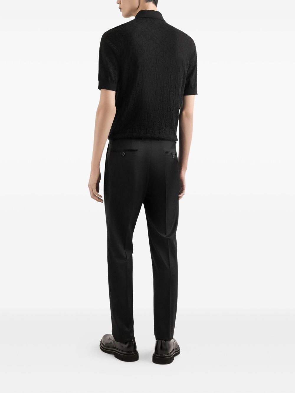 logo-jacquard polo shirt - 3