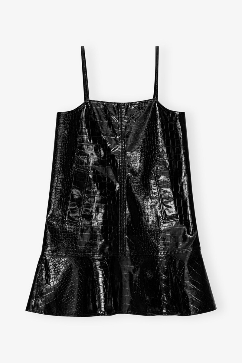 BLACK FUTURE COATED MINI DRESS - 1
