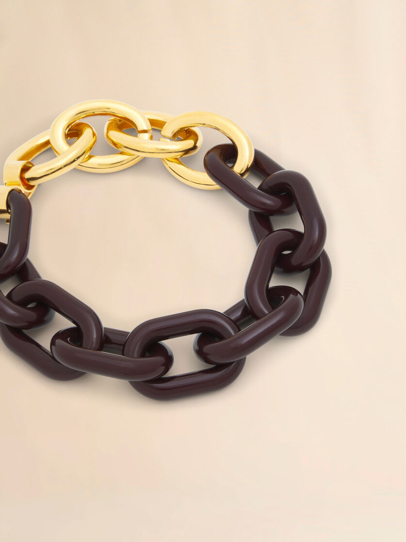 BROWN RESIN CHAIN NECKLACE - 3
