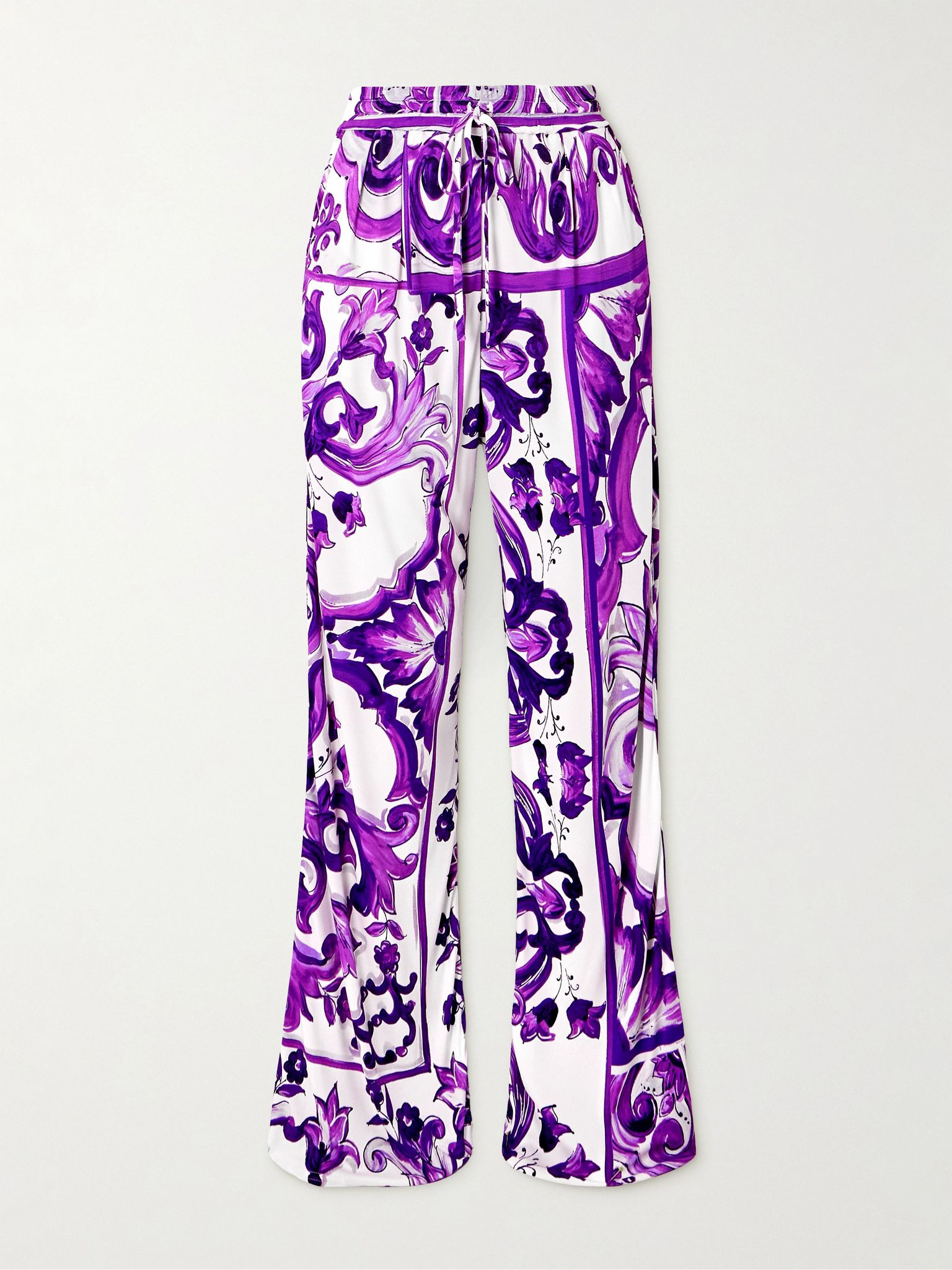 Printed jersey wide-leg pants Purple - 1