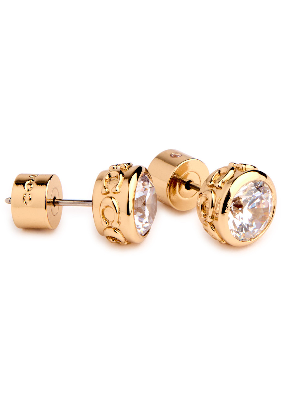 Coach Signature Crystal Stud Earrings - 3