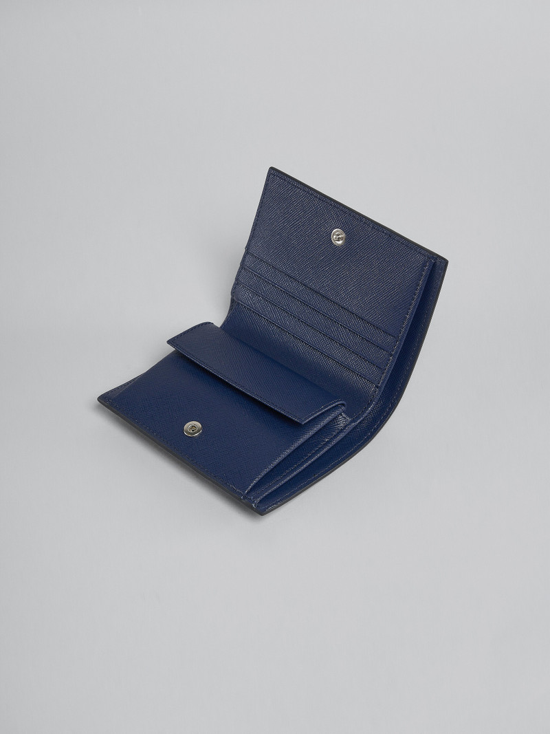 Marni BLUE SAFFIANO LEATHER BI-FOLD WALLET outlook