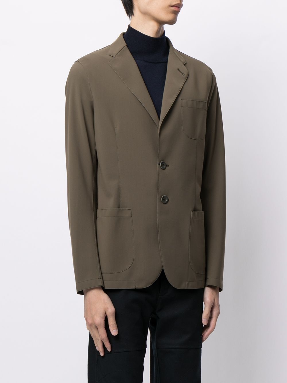 notched-lapel single-breasted blazer - 3