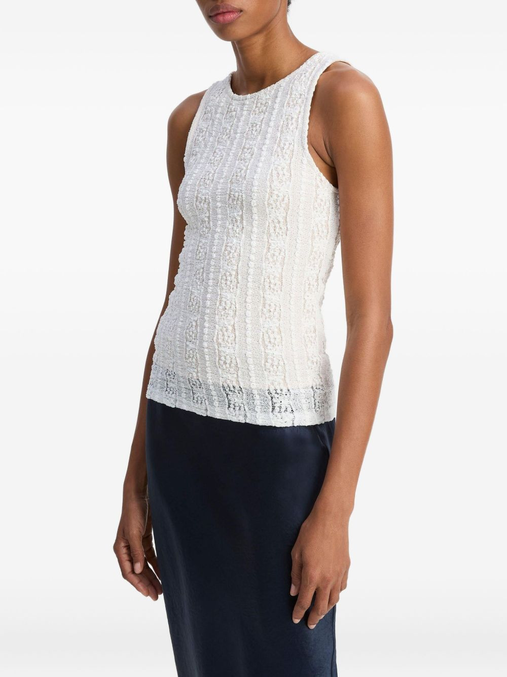 high-neck textured knit top - 3