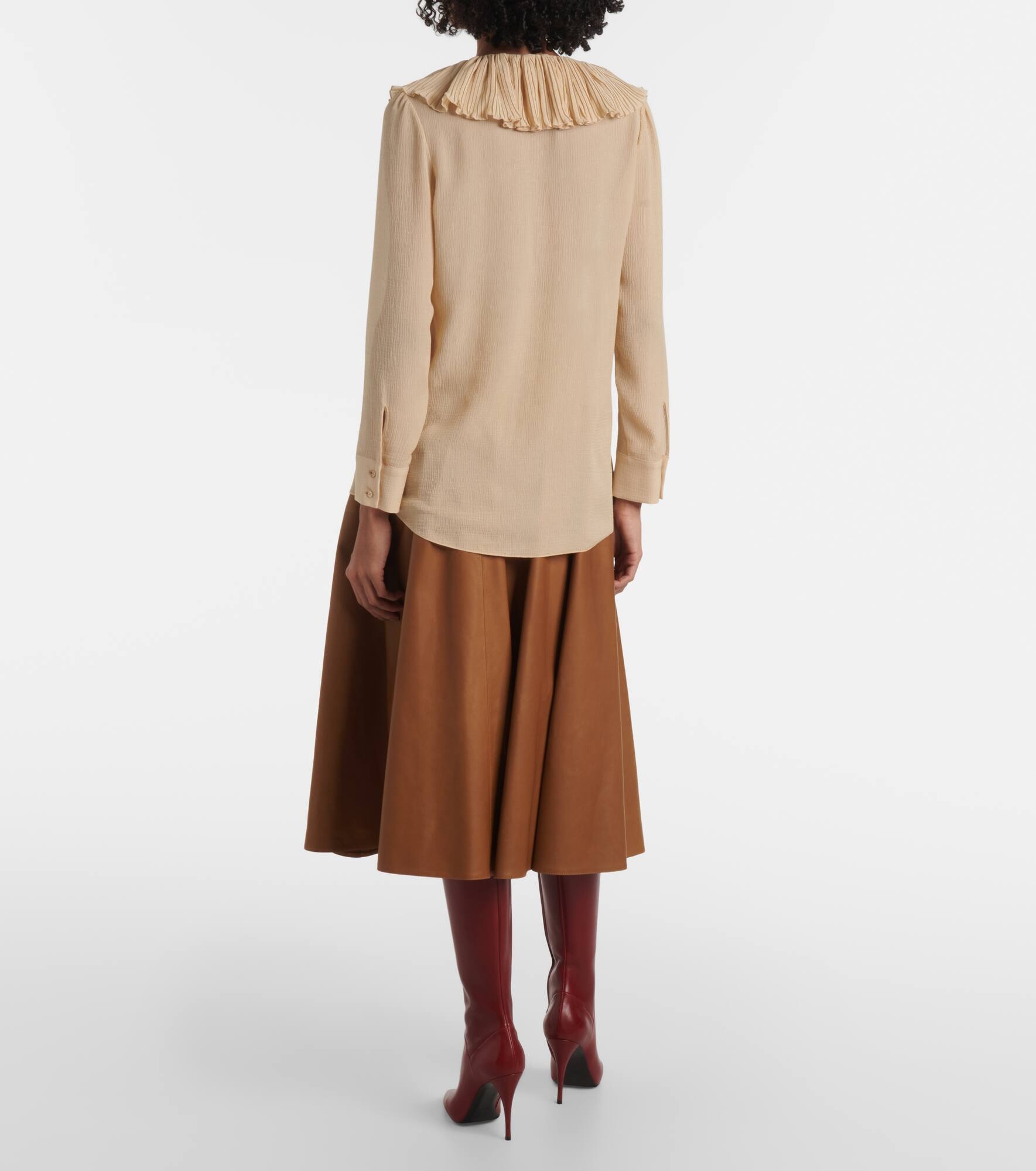 Ruffled silk muslin blouse - 3
