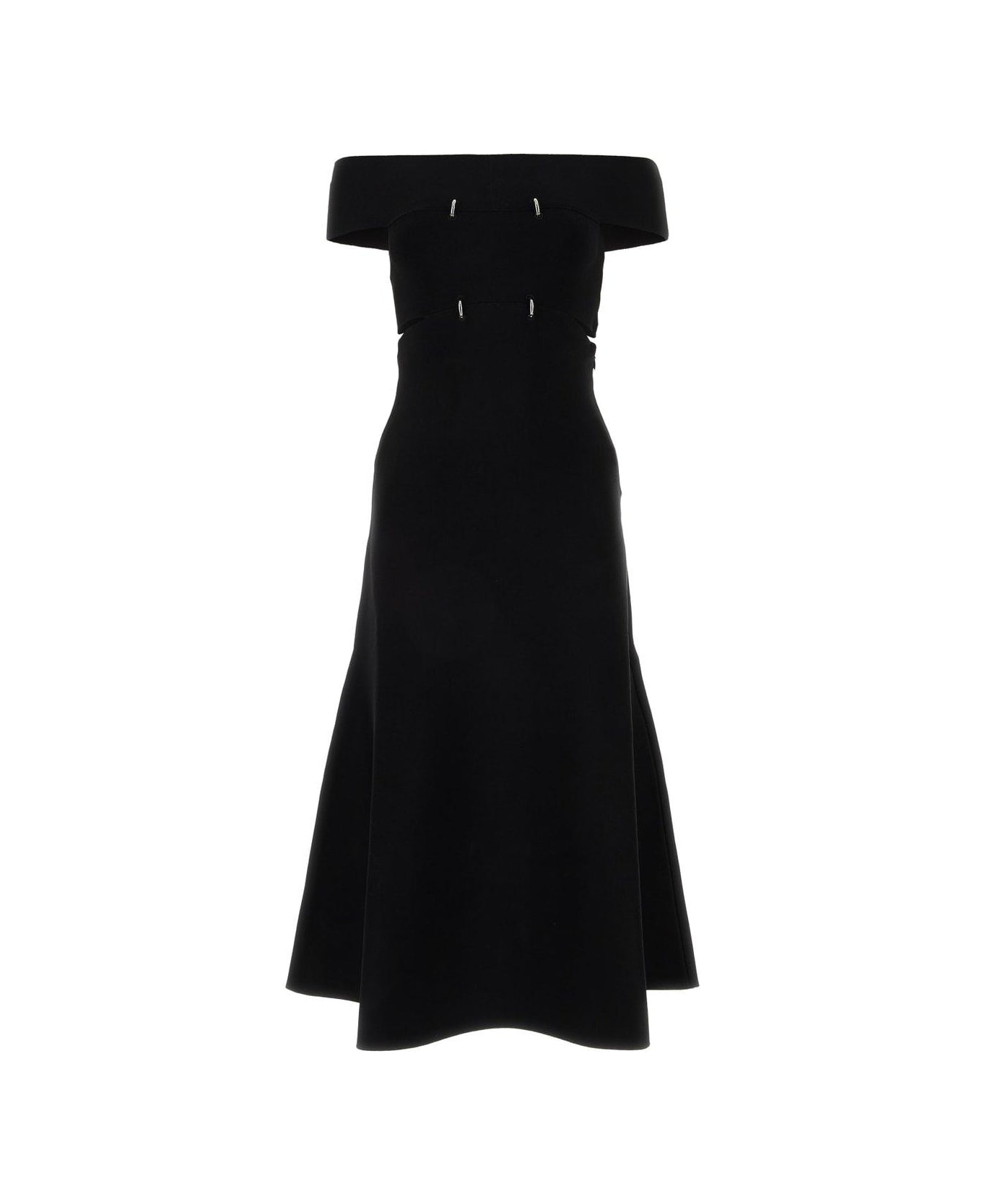 Off-shoulder A-line Midi Dress - 1