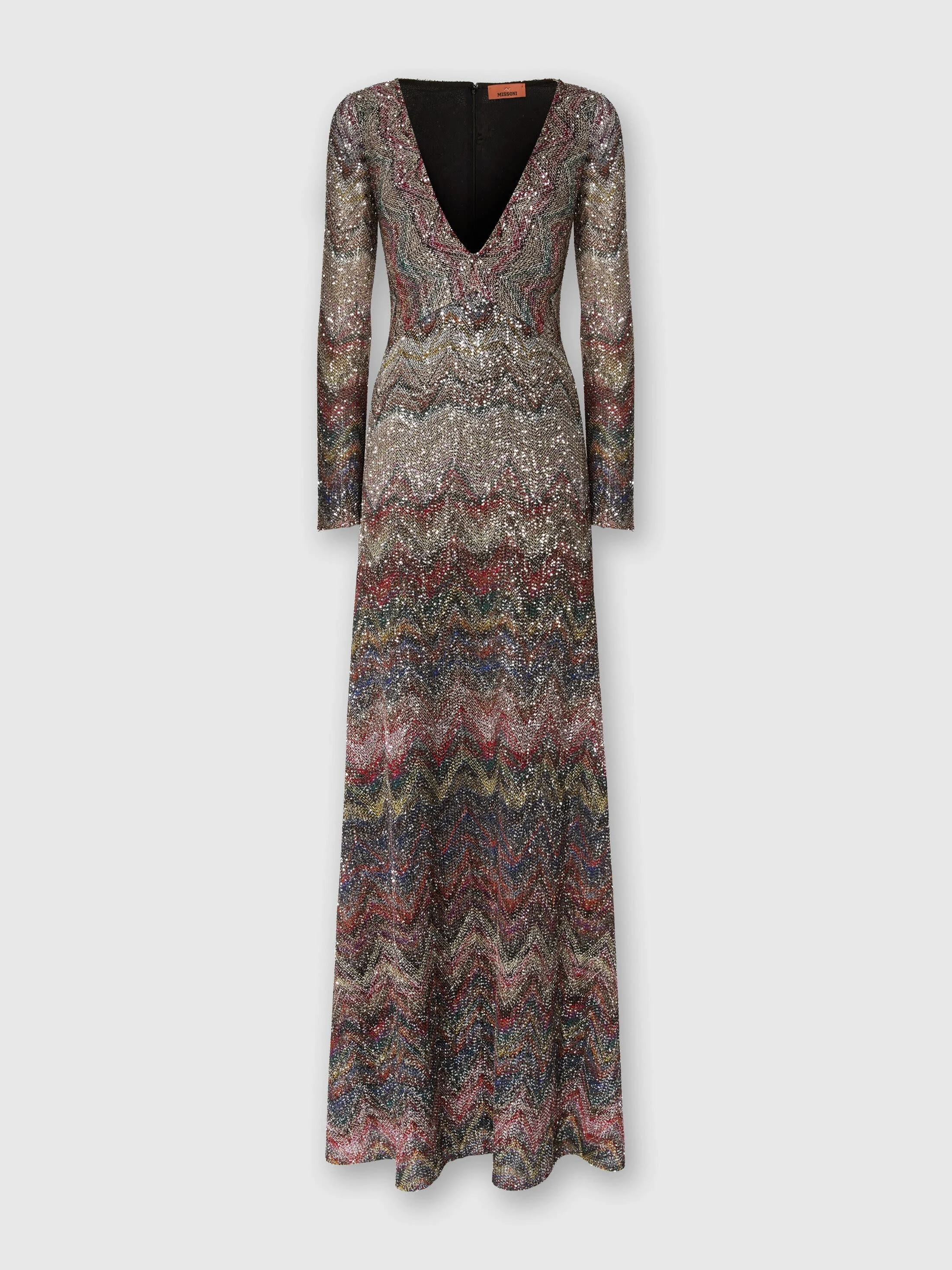 Missoni Long Dress With V-neck And Zigzag Pattern in Multicoloured at Nordstrom - 1