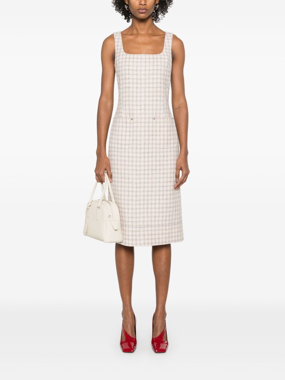 gunclub-check midi dress - 2