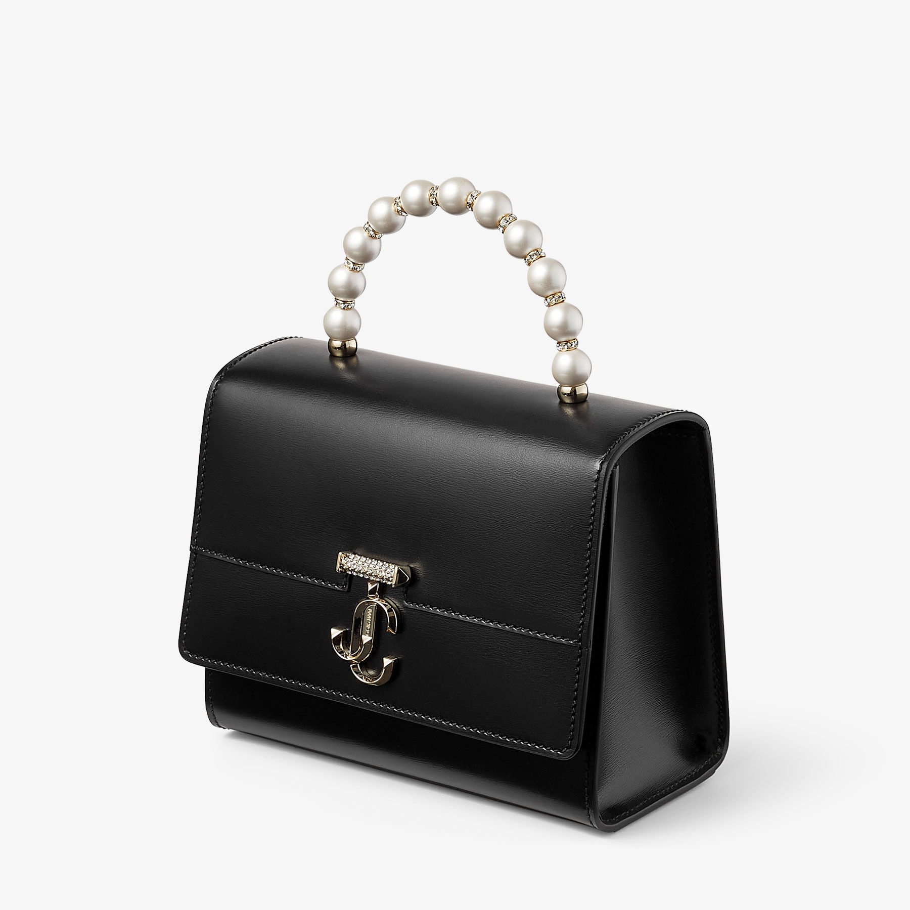 Avenue Top Handle/S
Black Box Leather Top Handle Bag with Pearls - 2