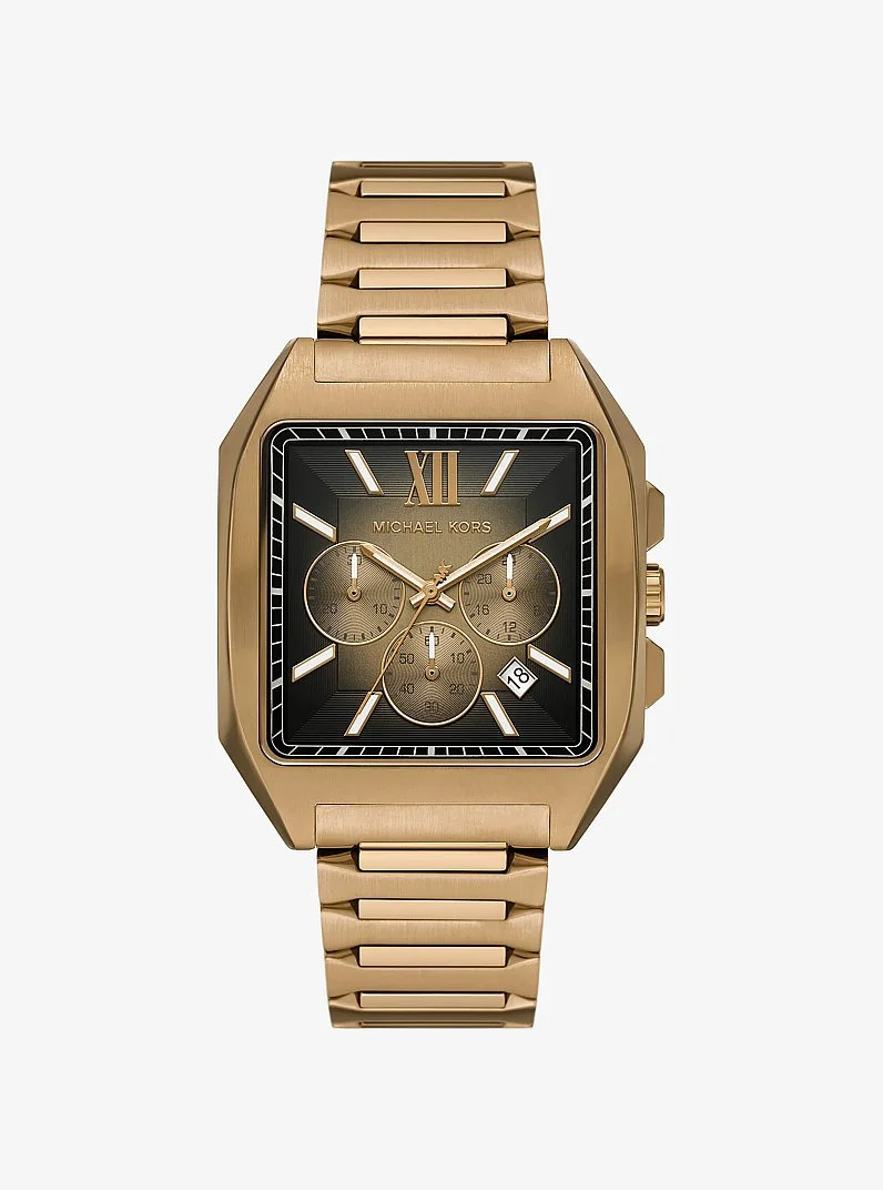 Hayes Oversized Brushed Beige Gold-Tone Sport Watch - 1