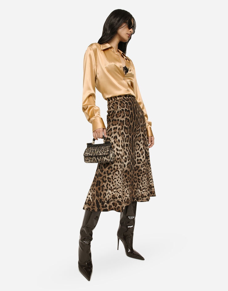 Leopard-print cady circle skirt - 5