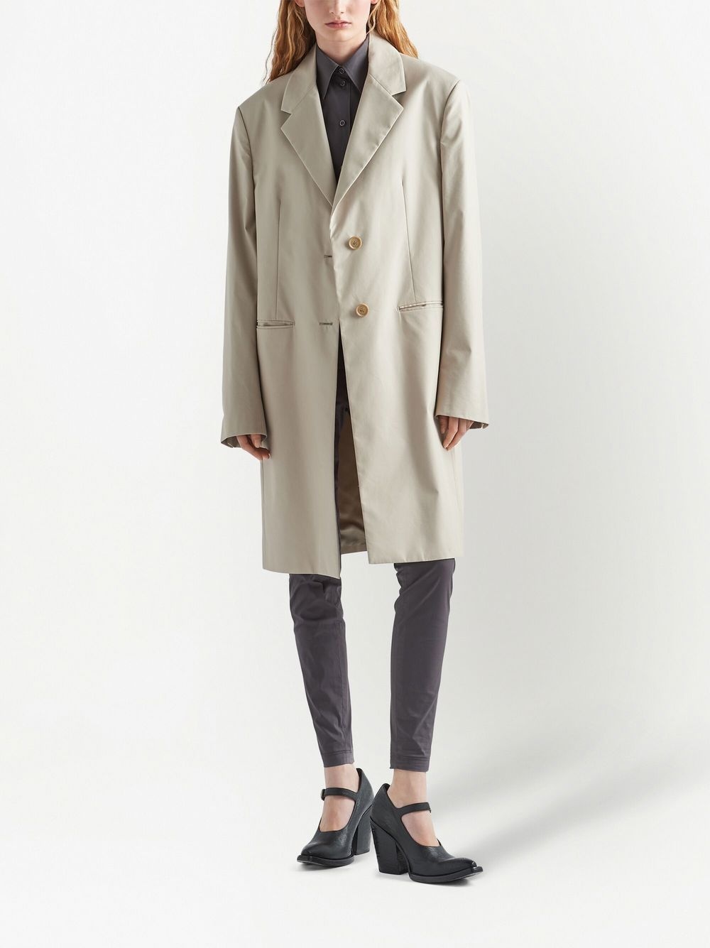 single-breasted cotton coat - 2
