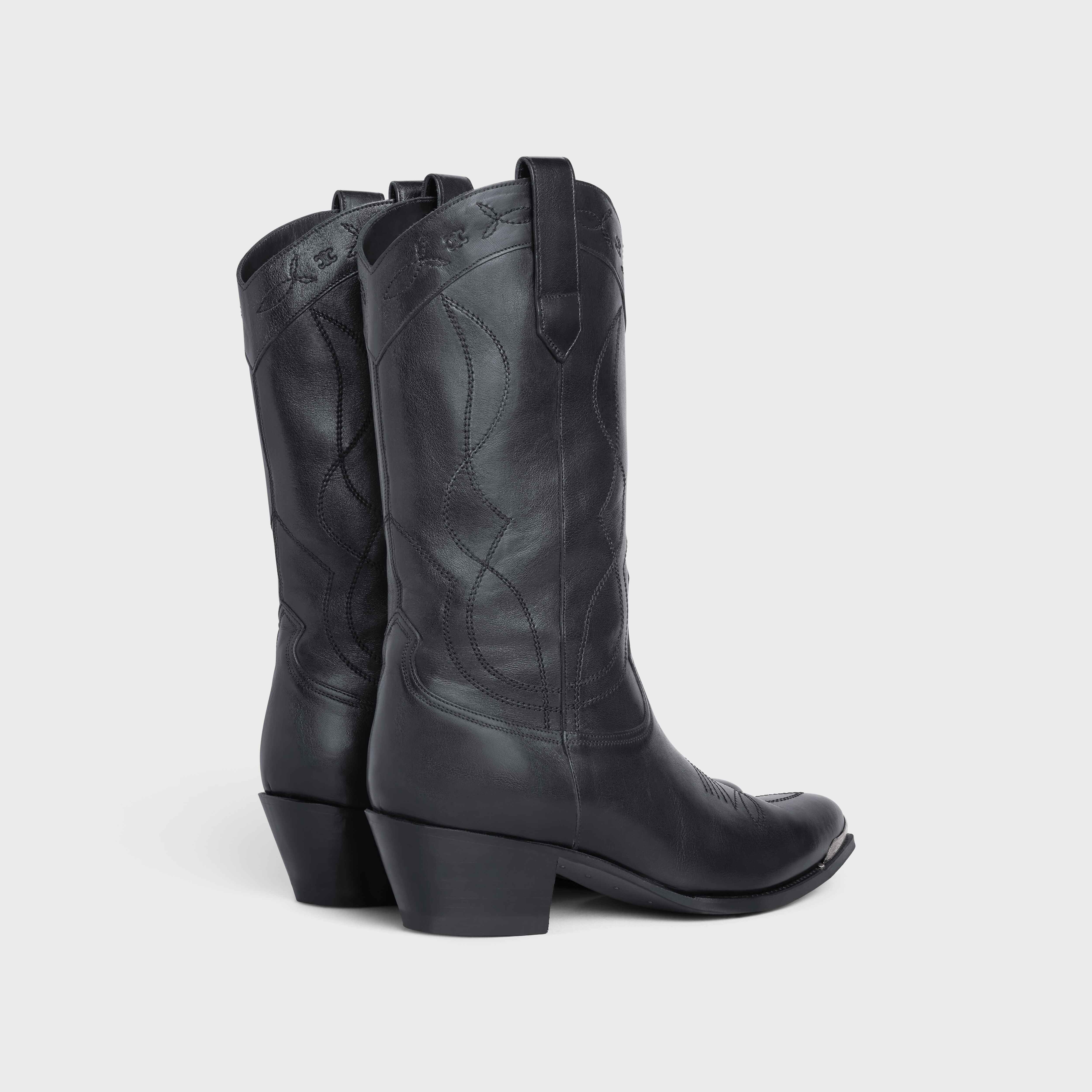 CELINE HIGH WESTERN BOOTS WITH METAL TOE in Calfskin - 3