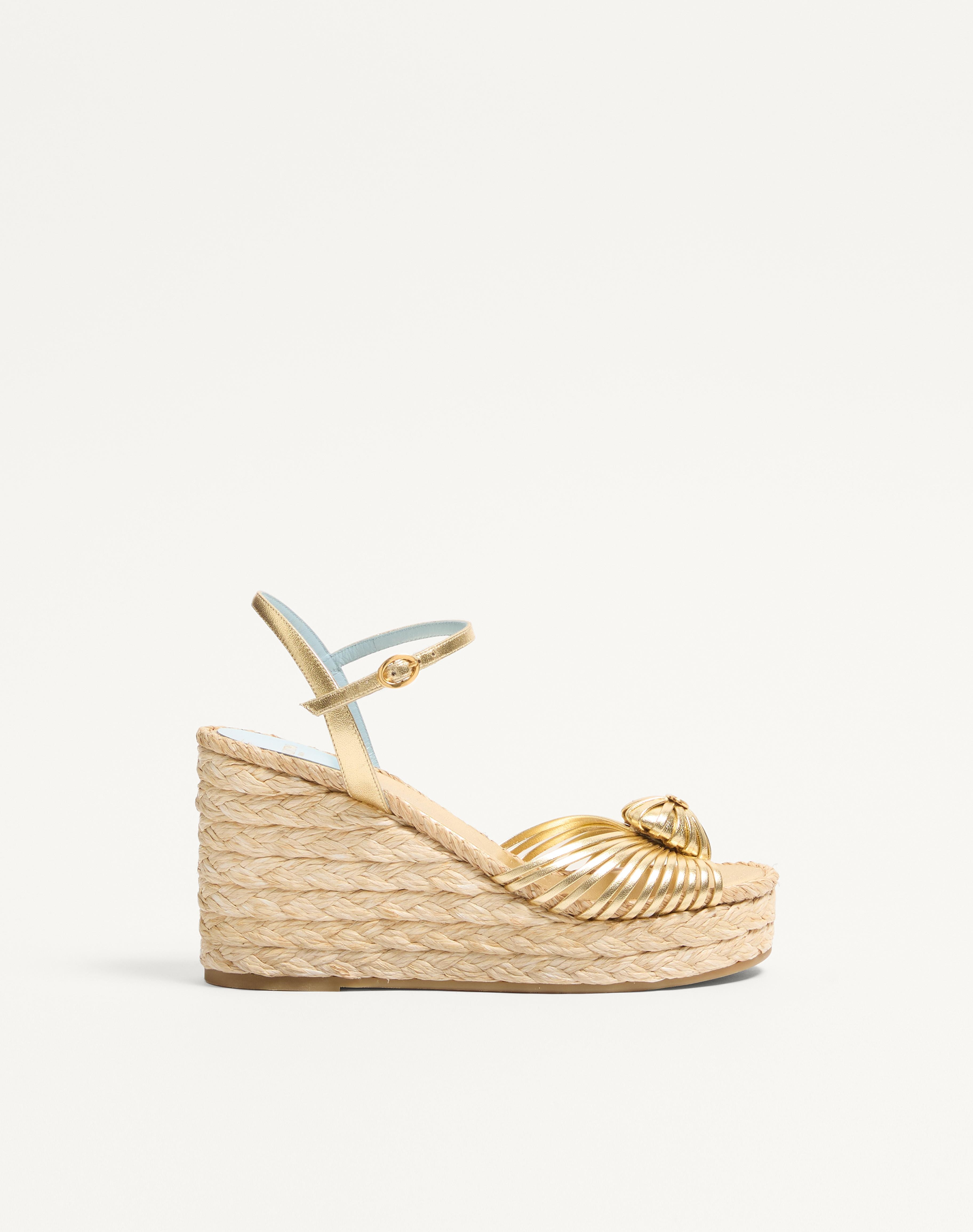 ROYAL WEDGE SANDAL IN LAMINATED NAPPA LEATHER 100MM - 1