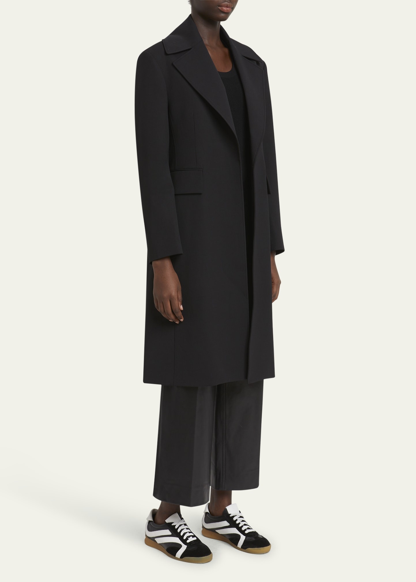 Thea Belted Wool Gabardine Suiting Coat - 4