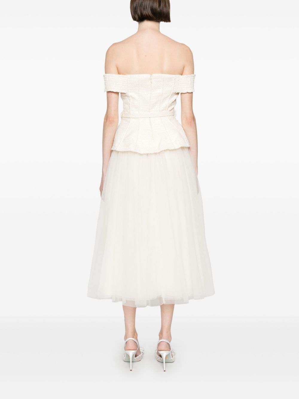 bouclé tulle midi dress - 4