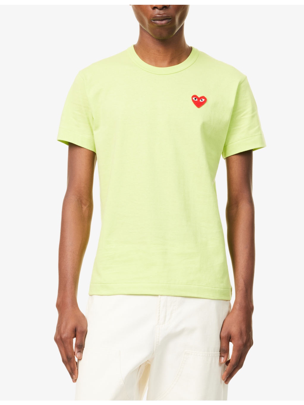 Embroidered Heart logo Crewneck Cotton-Jersey T-Shirt - 3