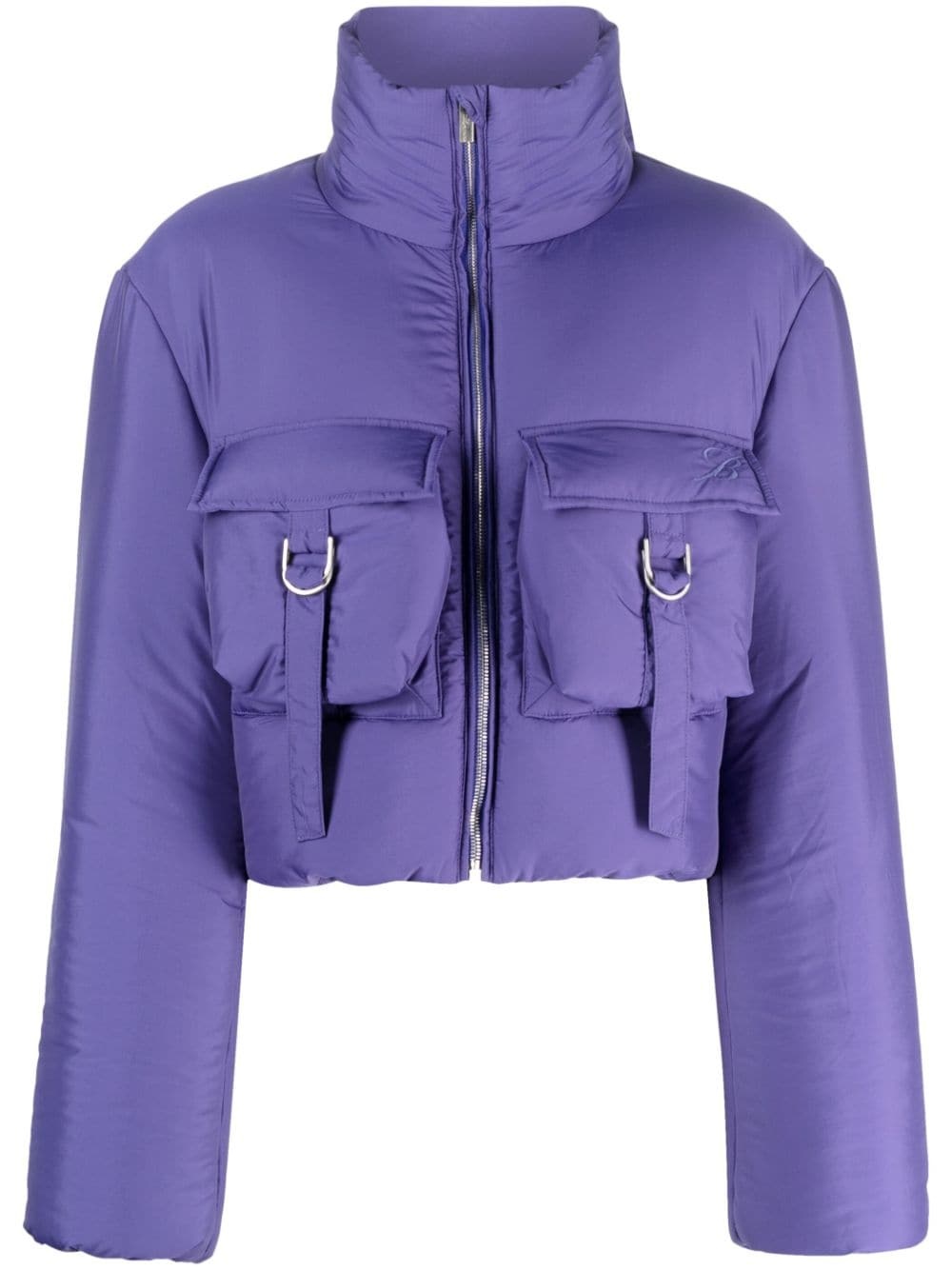funnel-neck cropped puffer jacket - 1