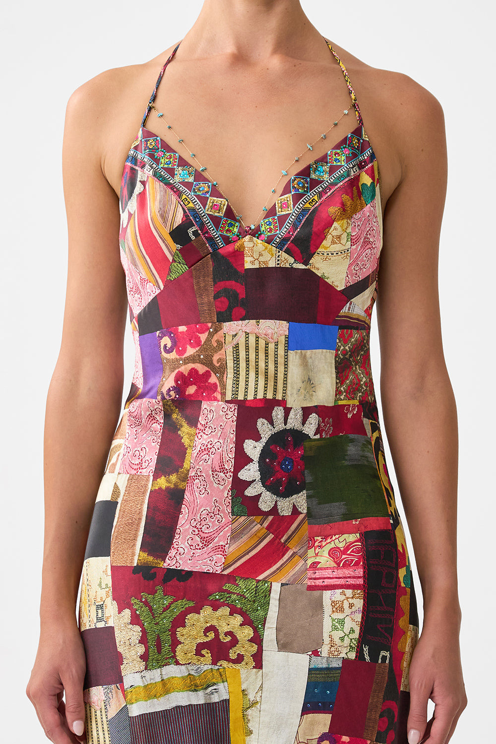 CHAIN DETAIL SLIP DRESS - 5