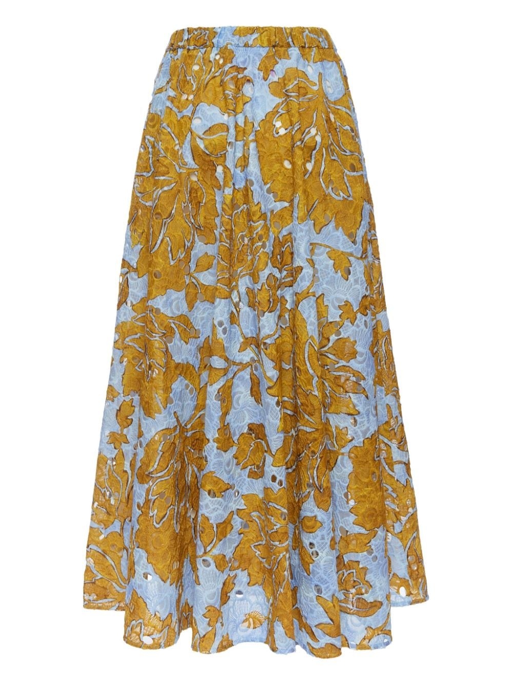 floral-print cotton midi skirt - 4
