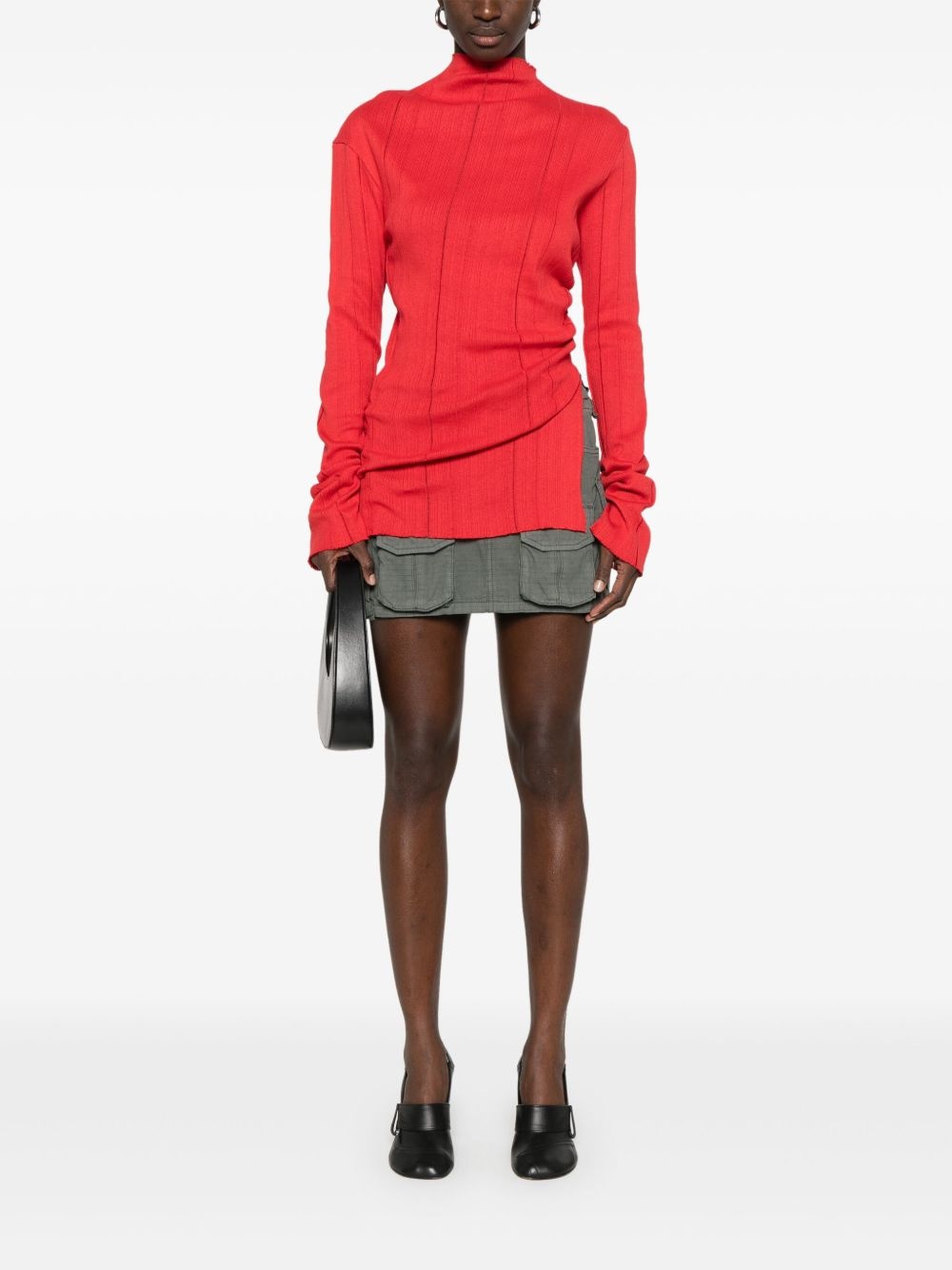 slit-detail knitted top - 2