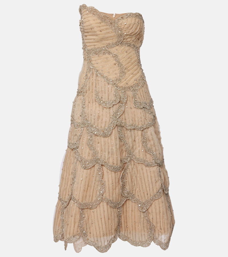 Sylvie embellished georgette cocktail dress 1